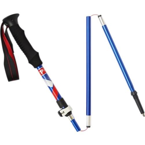 TREKPRO 5 Knots Aluminum Trekking Sticks Foldable Hiking Pole Folding Hiking Stick Walking Sticks to Trek Hiking Camp