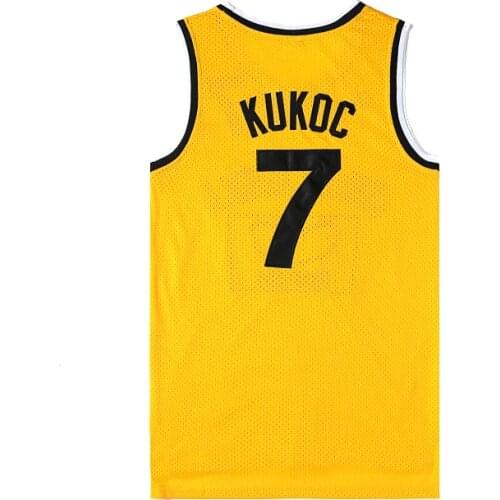Mens 7 kukoc Jersey Jugoplastika Split The movie version Basketball Jerseys Yellow Stitched Logos