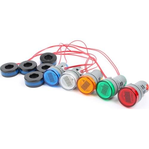 Digital Display Voltmeter 22 MM Lights Tester Tools AC 60V-450V Indicator Voltmeter tester ammeter and Current transformer