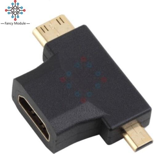 High Speed 3 in1 Micro HDMI male + Mini HDMI male to HDMI 1.4 Female Cable Adapter Converter for HDTV 1080P HDMI Cables COMBO