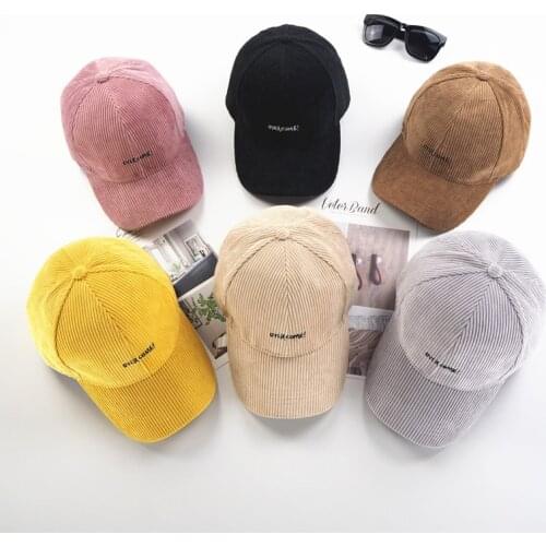 Female Autumn and winter Corduroy Baseball cap Snapback hat hip hop hat men and women fashion letter embroidery adjustable A49