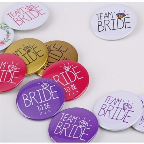 20Pcs/Pack Wedding Party Decor Badge Team Bride Bridesmaid Decoration Badge Bachelor Party Bride To Be Wedding Party Supplies