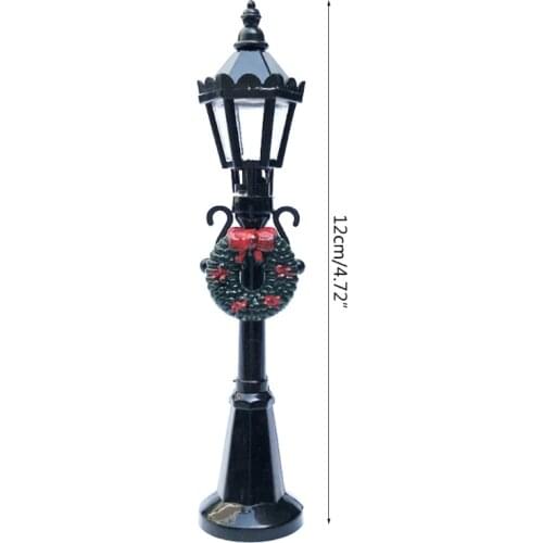 1/12 Mini Dollhouse Christmas Street Lamp Light Chair Model Miniature Living Room Doll House Accessories