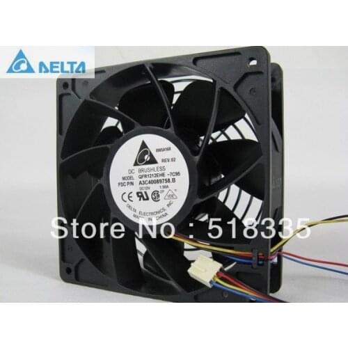 For delta QFR1212EHE 120mm 1238 12038 12cm 12*12*3.8cm 120*120*38mm fan 12v 1.5A Cooling Fan