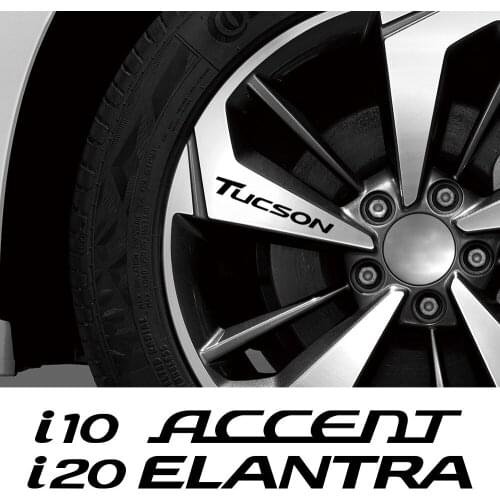 4PCS Car Wheel Sticker For Hyundai Tucson i10 20 30 40 IX 20 35 SANTAFE SOLARIS SONATA AZERA GDI GENSIS Auto Tuning Accessories