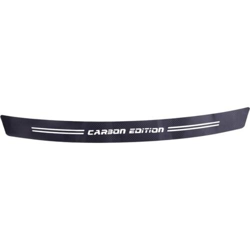 4D Car Auto Exterior Rear Trunk Bumper Moulding Decal Guard Sticker Trim Decoration Carbon Fiber Style