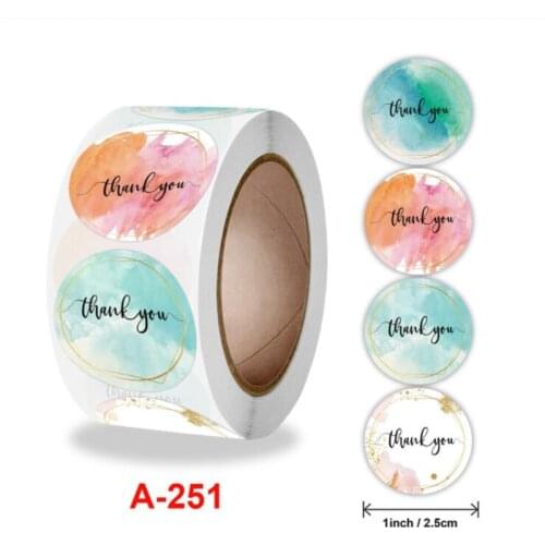 500pcs Handmade Thank You Paper Sticker Round Sticker Label Baking Wedding Decoration Party Decoration Sticker