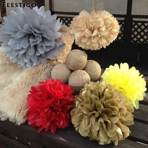 6PCS Decorative Paper Artifical Handmade Flowers Ball Tissue Pom Poms For Bridal Wedding Decoration Birthday Party Home Decor