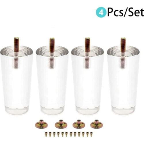4Pcs/Set Acrylic Furniture Feet Height 4/4.7/5.9/7.9 Inch For Modern TV Cabinet Cupboard Coffee Table Sofa Legs Transparent