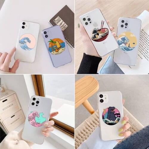 Hot Sea wave surf summer surfing ocean Phone Case For iphone 12 11 mini x xs xr pro max 8 7 6s 6 5 5s 5c se plus Transparent