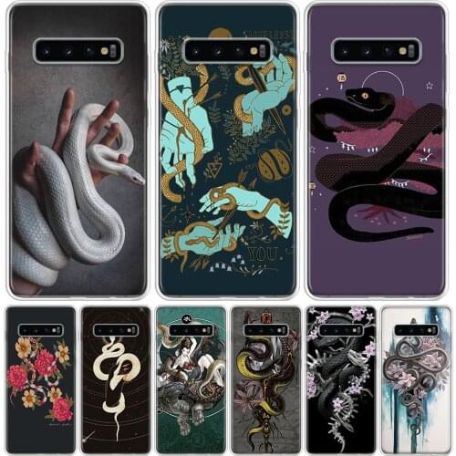 Hand animal Snake Flower Phone Case for Samsung Galaxy S10 S20 Ultra Note 10 9 8 S9 S8 S7 J4 J6 J8 Plus Lite + Popular Cover Cap