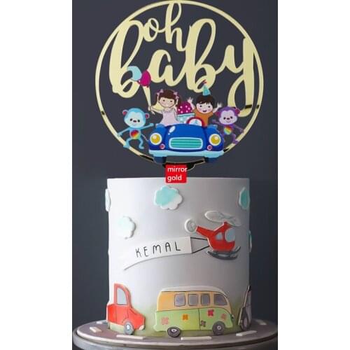 Baby Shower Cake Topper -"OH BABY" Topper for Baby Showers and Gender Reveal Parties for Boys and Girls One