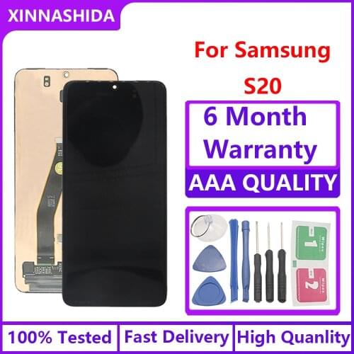For Samsung Galaxy S20 Lcd G980,G980F,G980F/DS with Frame Display Touch Screen Digitizer For Samsung s20 plus LCD G985 G985F