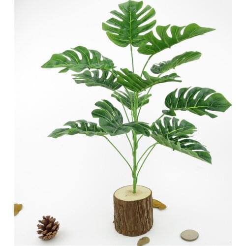 Artificial Palm Plants Leaves Faux Turtle Leaf PVC Party Supplies Green Landscape Decoration Treeleaf