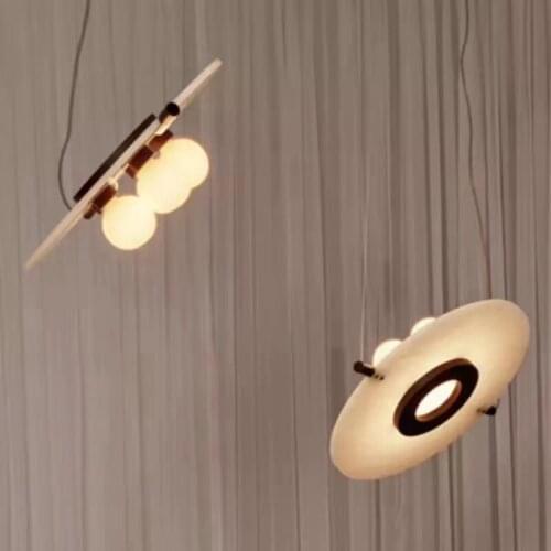 Modern Black Metal Marble Pendant Light Home Living Room Bedroom Art Chandelier Lighting Fixture LED Suspension Lamps PA0769