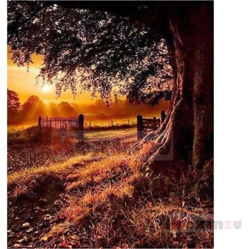 Kexinzu Full 5D DIY Square/Round Drill Diamond Painting "Tree Scenery" 3d Diamond Embroidery Cross Stitch Decor Gift Ke01