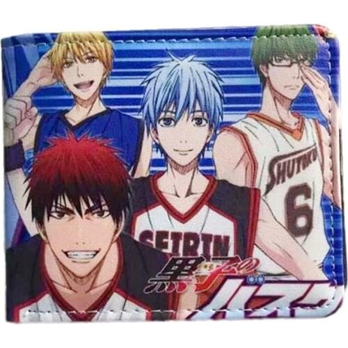 Cartoon Anime Kurokos Basketball Kuroko Tetsuya Wallet Fashion PU Leather Purse Cosplay Short Wallets Gift