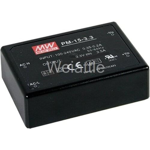 MEAN WELL original PM-15-15 15V 1A meanwell PM-15 15V 15W Switching Power Supply