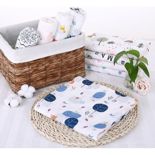 1Pc Baby Muslin 100% Cotton Baby Swaddles Soft Newborn Blankets Bath Gauze Infant Wrap Sleepsack Stroller Cover Play Mat