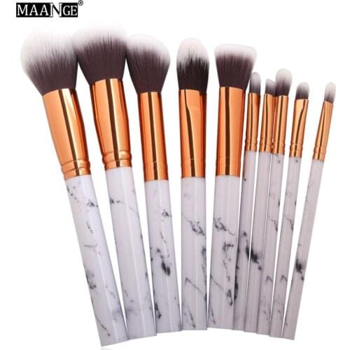 10Pcs Marble Texture Makeup Brushes Set Powder Foundatin Eye Shadow Contour Blush Cosmetic Marbling Make Up Brush Tool gift
