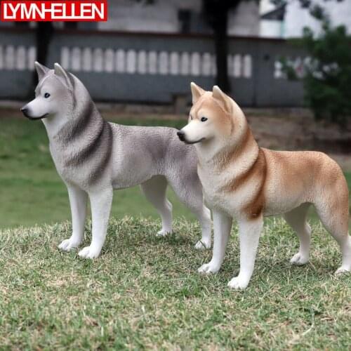 New Simulation Animal Siberian Husky Model Static Solid Decoration Pet Dog Action Figure Children Collection Toy Christmas Gifts