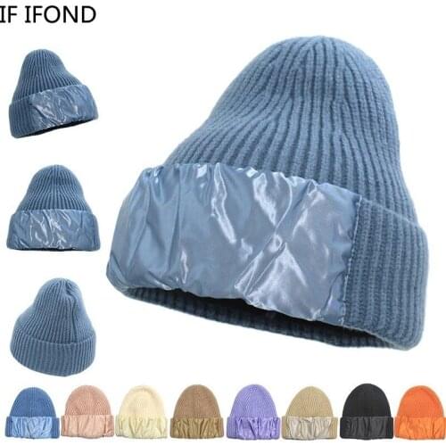 New Fashion Patchwork Winter Warm Knitted Hats Women Men Casual Soft Beanies Bonnet Hip Hop Ski Cap
