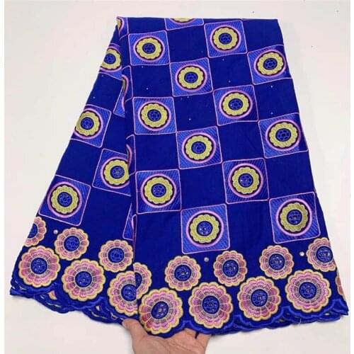 New Design African Lace Fabric High Quality 100% Cotton 5 Yards Swiss Voile Lace Fabric For Evening Dress! HLFO1224