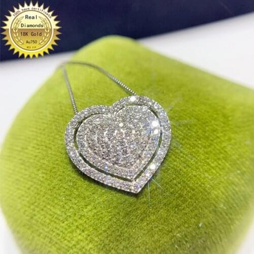 100% 18K white gold natural diamond necklace all use 1ct diamond and have certificate HM052
