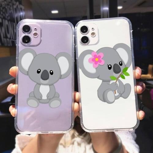 Zororong Cute Cartoon Koala transparent Phone Case For iPhone 12 Mini 11 Pro XS Max X XR 7 8 Plus