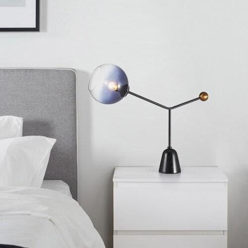 North European model room iron table lamp decoration villa bedroom bedside cabinet light luxury soft decoration art