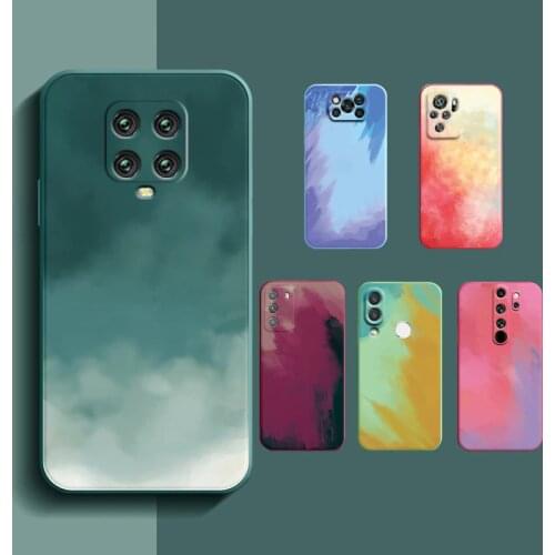 Water Color Silicone Phone Case For Xiaomi Redmi Note 8 Note 8 Pro Note 7 Note 9 10 Pro K20 9 9A 9C 9T Poco X3 M3 F3 GT Cover