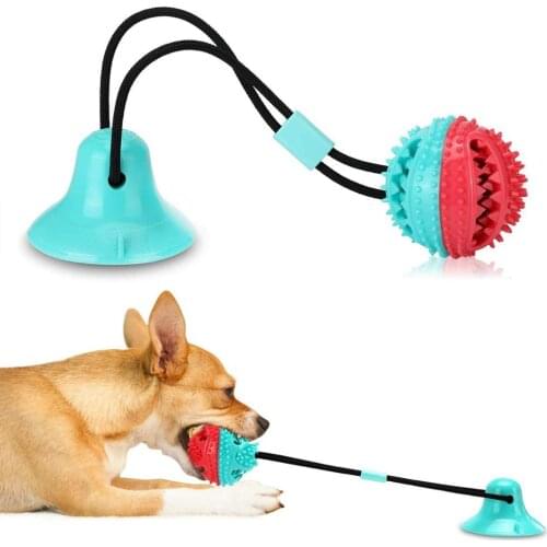 Pet Dog Toys Silicon Suction Cup Tug dog toy Dogs Push Ball Toy Pet Tooth Cleaning Dog Toothbrush for Puppy large Dog Biting Toy
