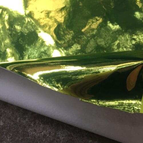 Light cyan Metal mirror surface PU synthetic leather material