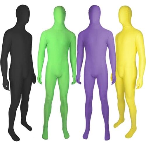 Adult Novelty Dancing Full Body Zentai Cosplay Costumes Spandex Black Suit Tight One Piece Catsuit Halloween Men Women Bodysuit