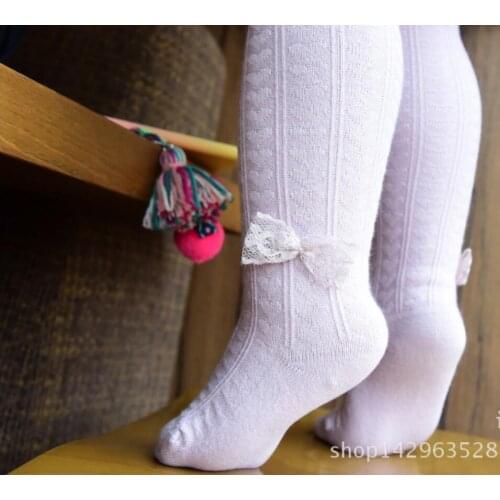 Baby Girls Tights Autumn Winter Tights pantyhose Kids Cotton Love knitting cute Solid Stocking Warm Baby Girl Tights
