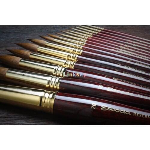 Escoda Reserva Kolinsky-Tajmyr Brush - Series 1212 - Short Handle Round Paint Brush,hold An Extraordinary Amount of Fluid