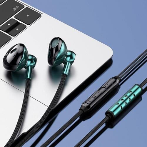 Smooth Surface High-quality 3.5mm Dual MIC Wired Earbud Sensitive Earbud Stereo Sound for Calling