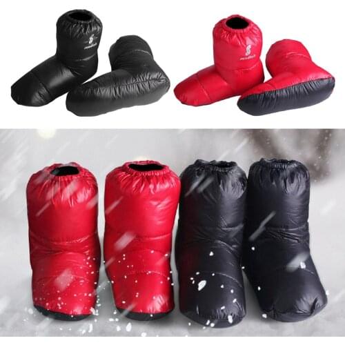 Women Mens Foot Warmers Lightweight Down Slippers for Camping Soft Warm Socks