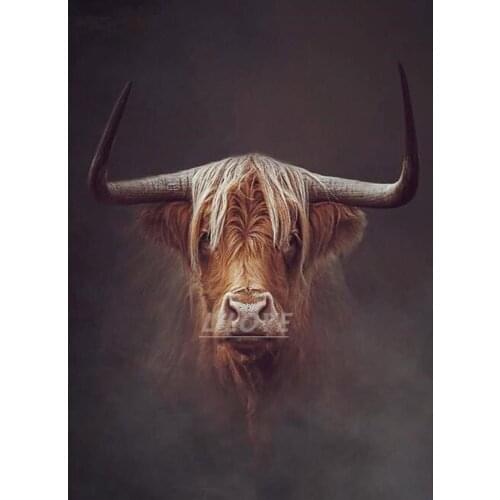 Animal 5D DIY Diamond Painting Highland Cattle Yak Full Square Round Diamond Embroidery Crystal Mosaic Home Decoration Gift DF79