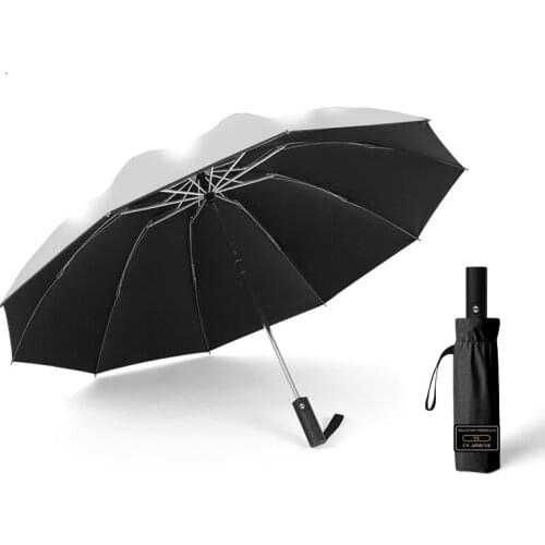 Fully Automatic Umbrella Reverse Sunscreen Silver Parasol Uv Protection Umbrella Windproof Man Woman Waterproof for Sunny