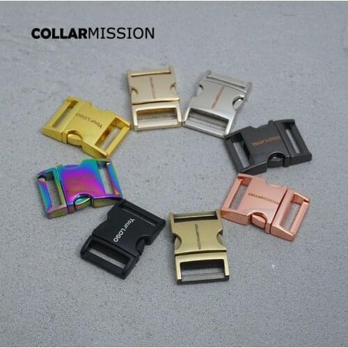 10pcs/lot High quality engraved side release metal buckle for DIY dog collars parts durable security lock 20mm webbing 8 kinds