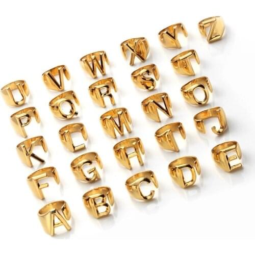 10Pcs Adjustable women letter ring gold plated rings jewelry women couple rings love ring for girls