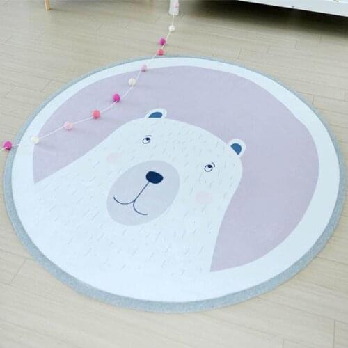 101CM Kids Play Game Mats Round Animal Carpet Rugs Mat Cotton Crawling Blanket Floor Carpet Toys Room Decoration INS Baby Gifts