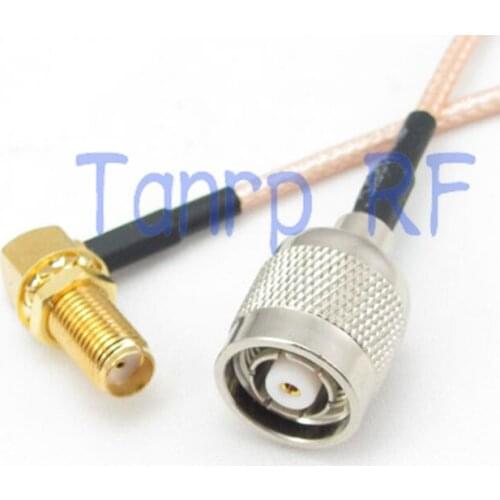 15CM Pigtail coaxial jumper cable RG316 extension cord 6inch RP TNC male plug to SMA female right angle RF adapter connector