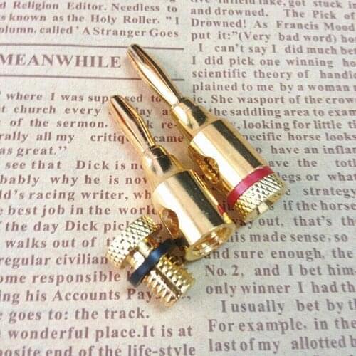 2PCS/LOT 4 MM Gold - plated banana head, audio plug socket, speaker, speaker line connector No need to weld