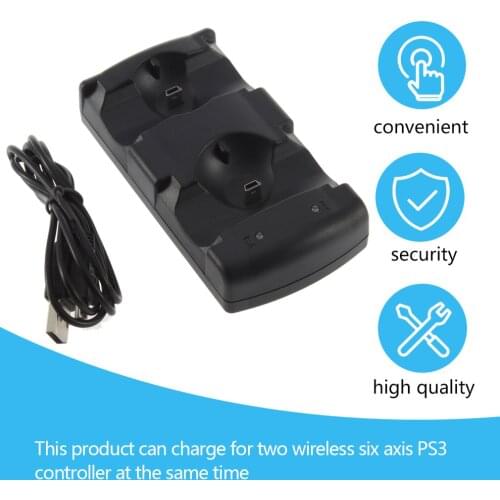 2in1 USB Cable Powered Charging Dock Station Charger Stand Holder For Sony PS3 For Playstation 3 Move Joystick Gamepad Controler