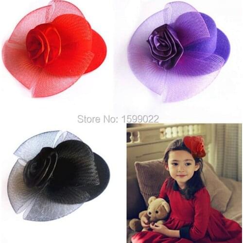 3pcs/lot Fashion Mini Hat Fascinators Vintage Latin Dance Costume Hair Accessories Purple Rose Flower Adornment Women Headwear