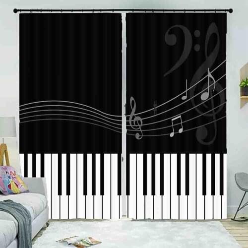 3D 2020 Curtains Music piano For Living Room Bedroom curtains Luxury Blackout 3D Window Curtains