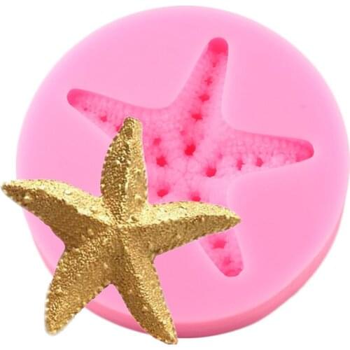 3D Starfish Silicone Mold Party Cupcake Topper Fondant Cake Decorating Tools Chocolate Gumpaste Mould Candy Clay Resin Moulds