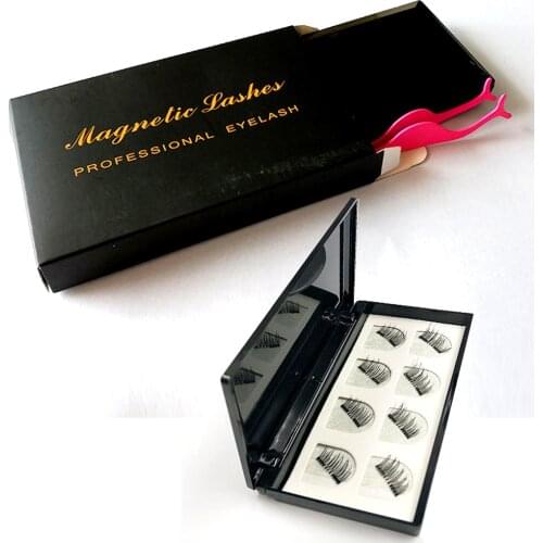 4pcs magnetic false eyelashes Double magnetic Reusability no need glue can do logo for more than 100pcs wholesale contact us